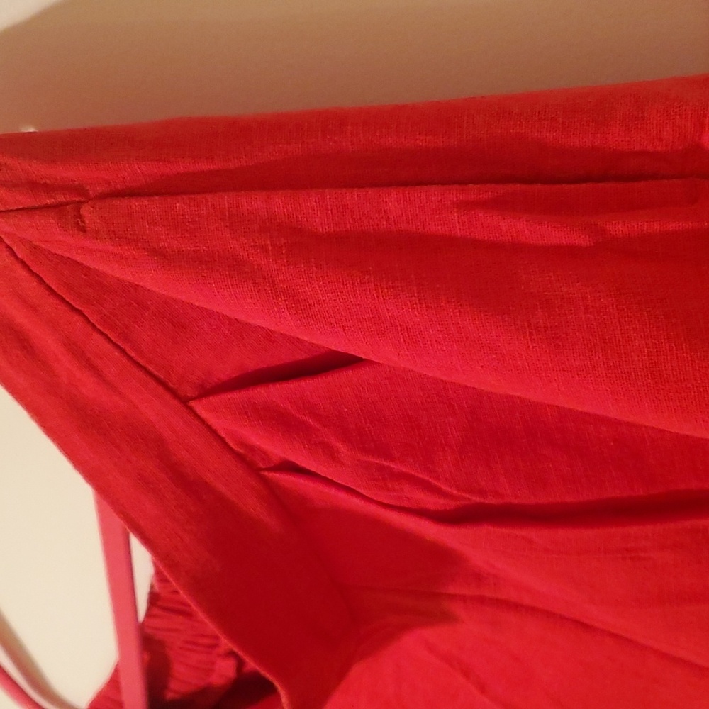 Loose Red Linen Pants - Picture 3 of 5